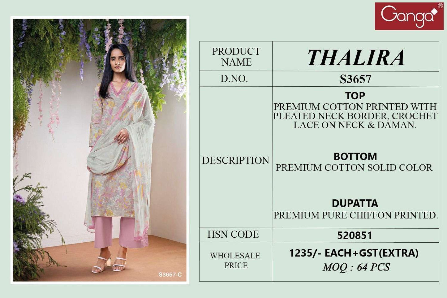 Ganga Fashion Thalira  (4 Pcs)