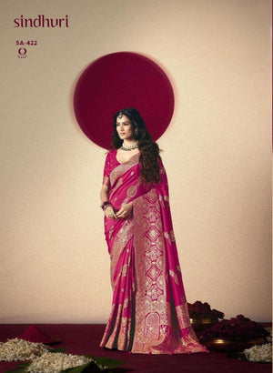 Kimora Devika Sinduri Bemberg Viscose Saree Wholesale Surat India - Amrah Wholesale