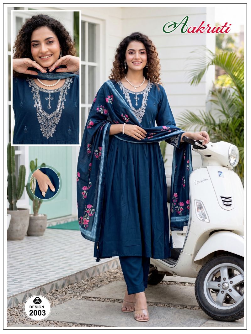 Amrah Wholesale Aakruti Vol 2 Roman Silk Kurti Pant Dupatta Set