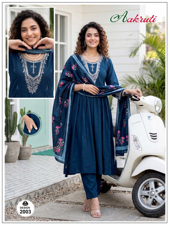 Amrah Wholesale Aakruti Vol 2 Roman Silk Kurti Pant Dupatta Set