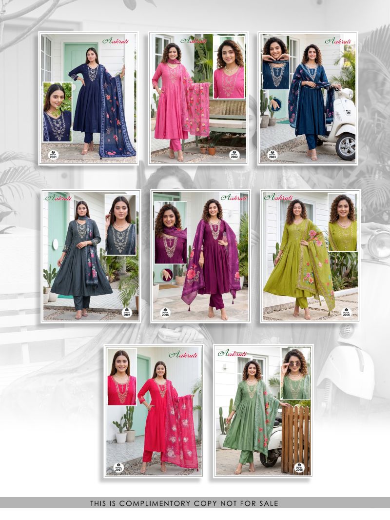 Amrah Wholesale Aakruti Vol 2 Roman Silk Kurti Pant Dupatta Set