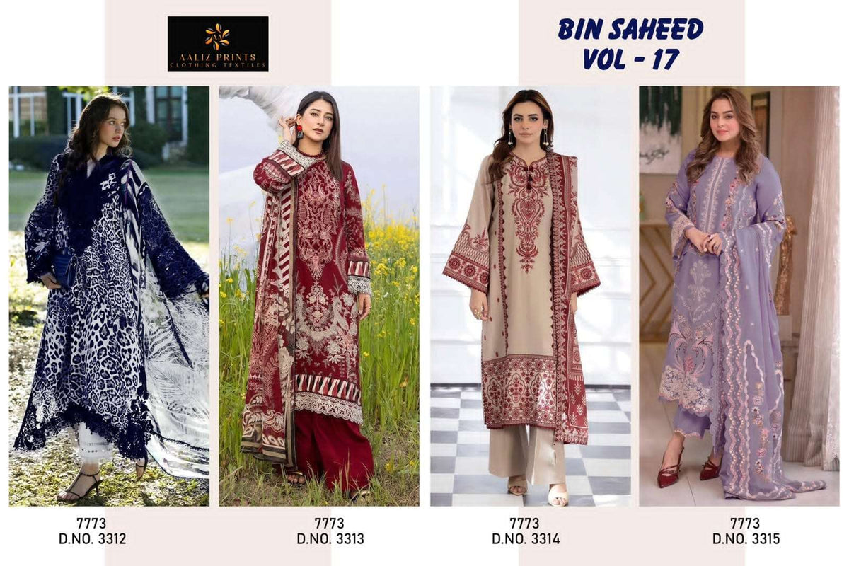Aaliz Prints Bin Saheed Vol 17 Full Stitched Karachi Cotton Pakistani Suit Set - Amrah Wholesale