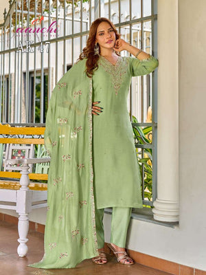 AANCHI AK-47 Cotton Embroidered Punjabi Suit Set - Amrah Wholesale