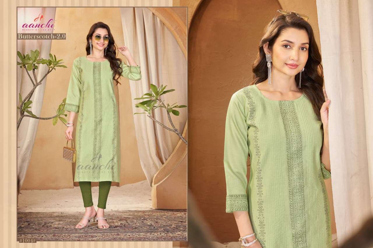 AANCHI BUTTERSCOTCH Vatican Printed Stitched Kurti