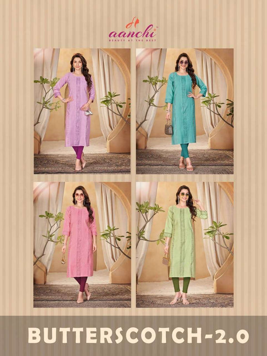 AANCHI BUTTERSCOTCH Vatican Printed Stitched Kurti