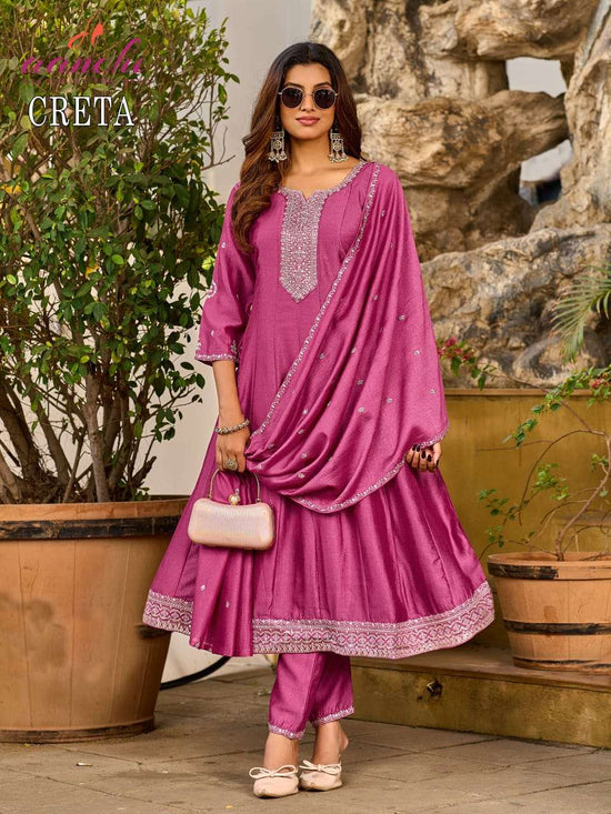 Aanchi Creata Vichitra Silk Anarkali Dress