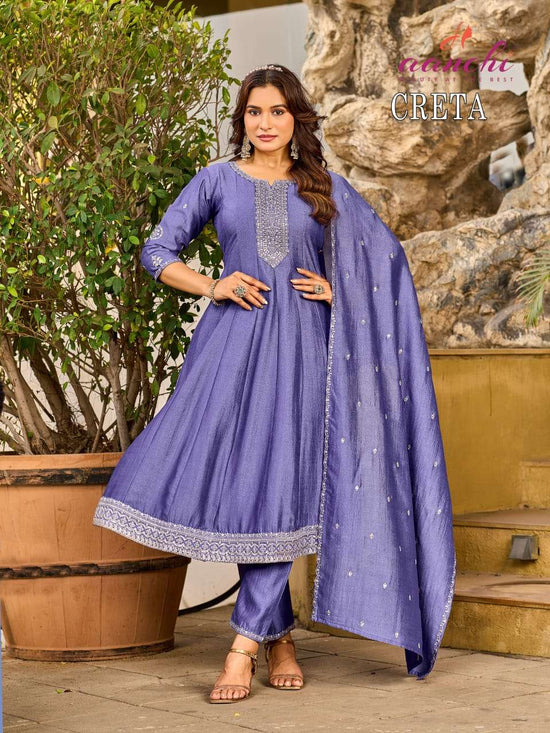 Aanchi Creata Vichitra Silk Anarkali Dress