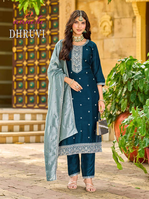 Aanchi Dhruvi Vichitra Silk Sequence Readymade Salwar Suit