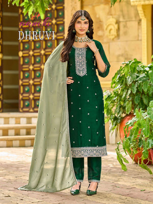 Aanchi Dhruvi Vichitra Silk Sequence Readymade Salwar Suit