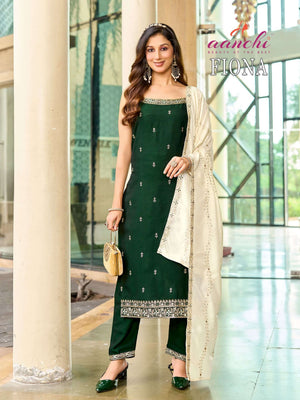 Aanchi Fiona Vol-1 Vichitra Silk Embroidered Work Stitched Salwar Suit