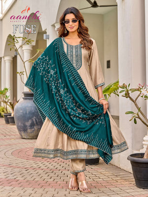 Aanchi Fuse Vichitra Silk Anarkali Dress