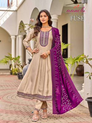 Aanchi Fuse Vichitra Silk Anarkali Dress