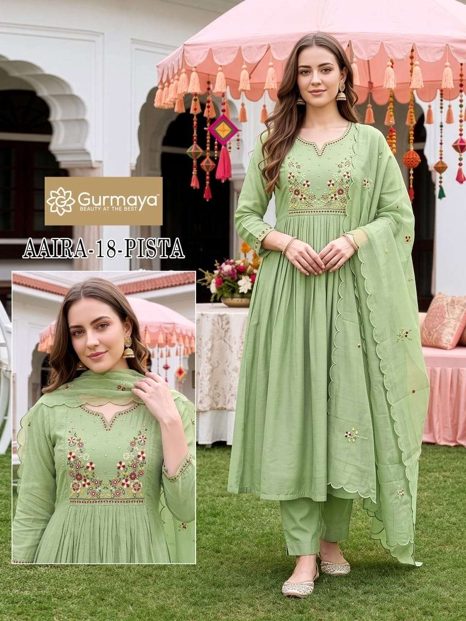 AANCHI GURMAYA AAIRA 18 Mul Chanderi Salwar Suit