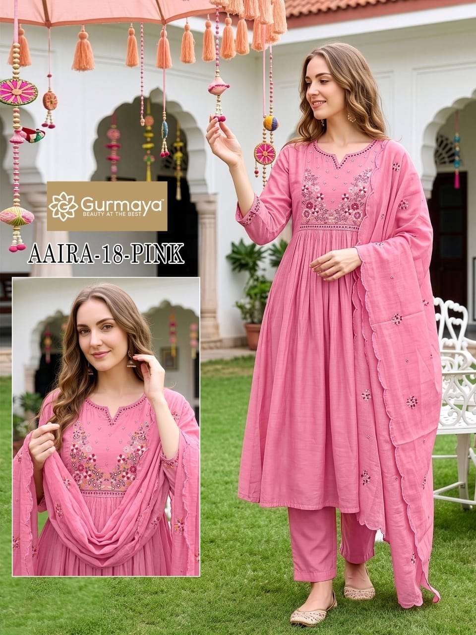 AANCHI GURMAYA AAIRA 18 Mul Chanderi Salwar Suit