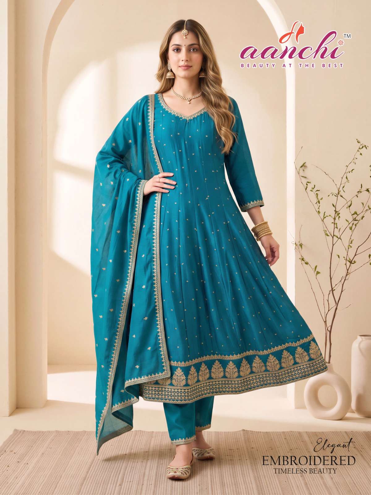 Aanchi Hasti 2.0 Vichitra Silk Embroidery Stitched Anarkali Suit