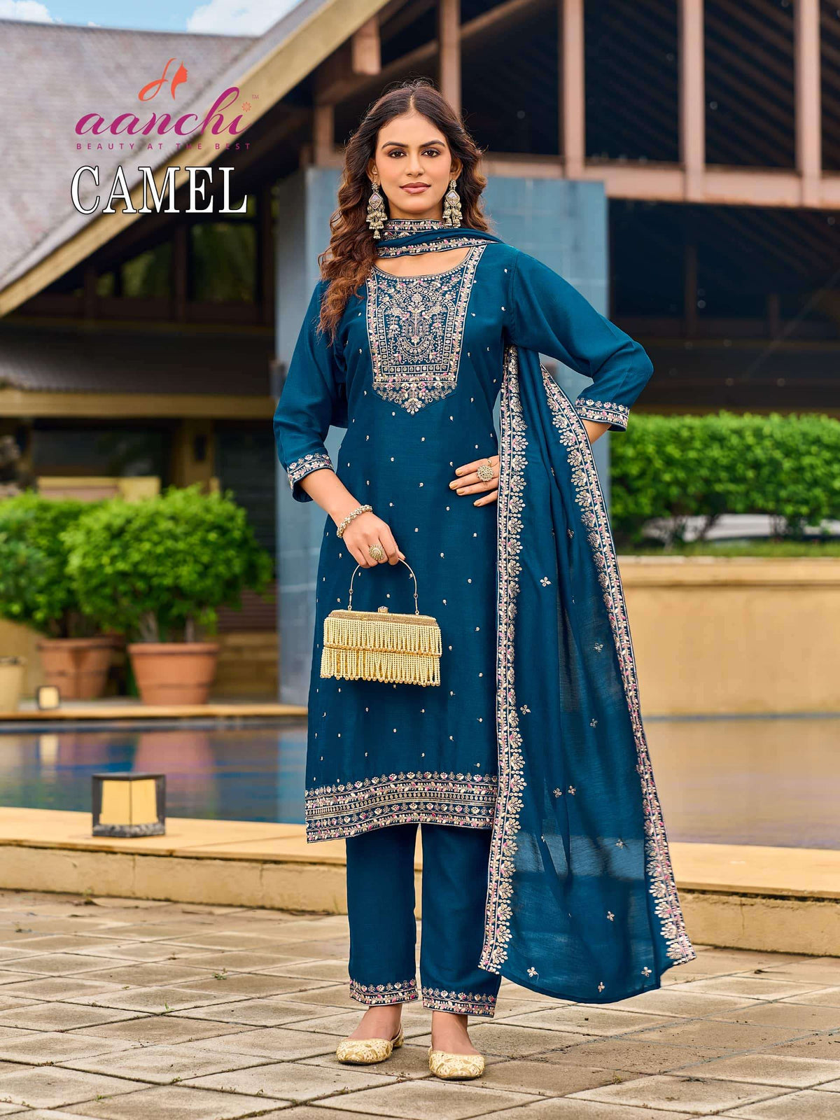 Aanchi Hasti 2.0 Vichitra Silk Embroidery Stitched Anarkali Suit