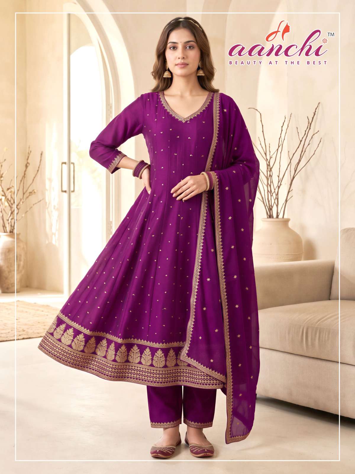 Aanchi Hasti 2.0 Vichitra Silk Embroidery Stitched Anarkali Suit