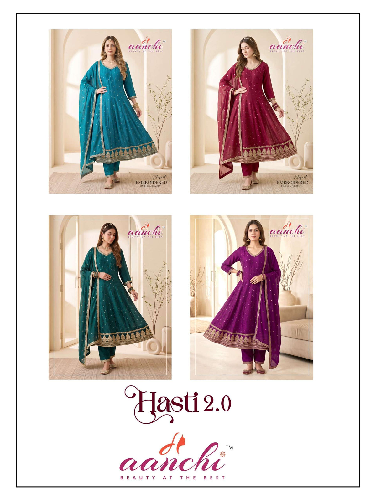 Aanchi Hasti 2.0 Vichitra Silk Embroidery Stitched Anarkali Suit