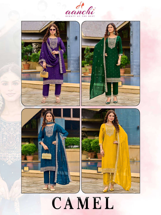 Aanchi Hasti 2.0 Vichitra Silk Embroidery Stitched Anarkali Suit