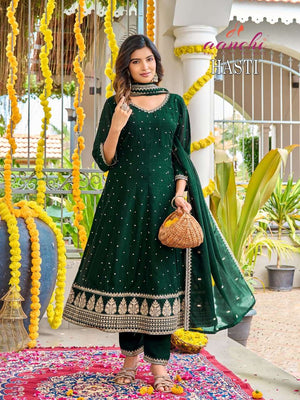 Aanchi Hasti Vichitra Silk Kurti Pant Dupatta Set - Amrah Wholesale
