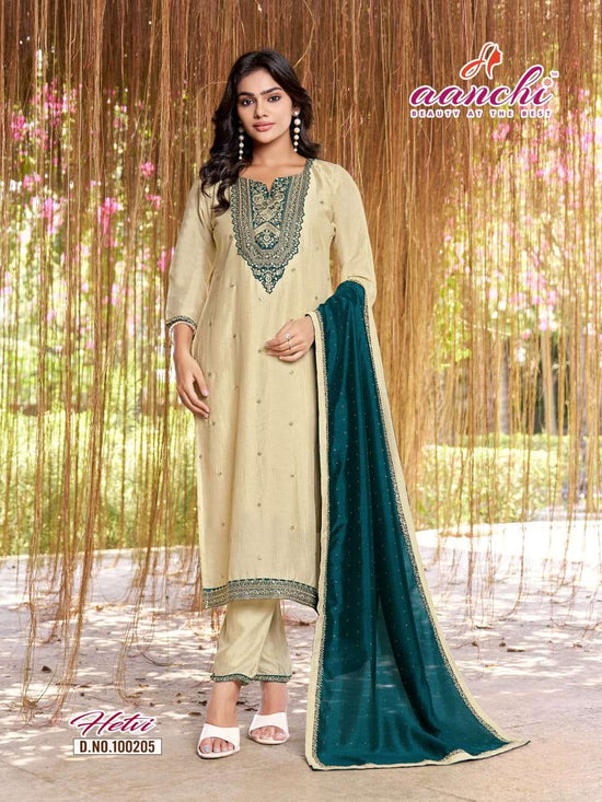 AANCHI HETVI Vichitra Silk Stitched Dress Set - Amrah Wholesale