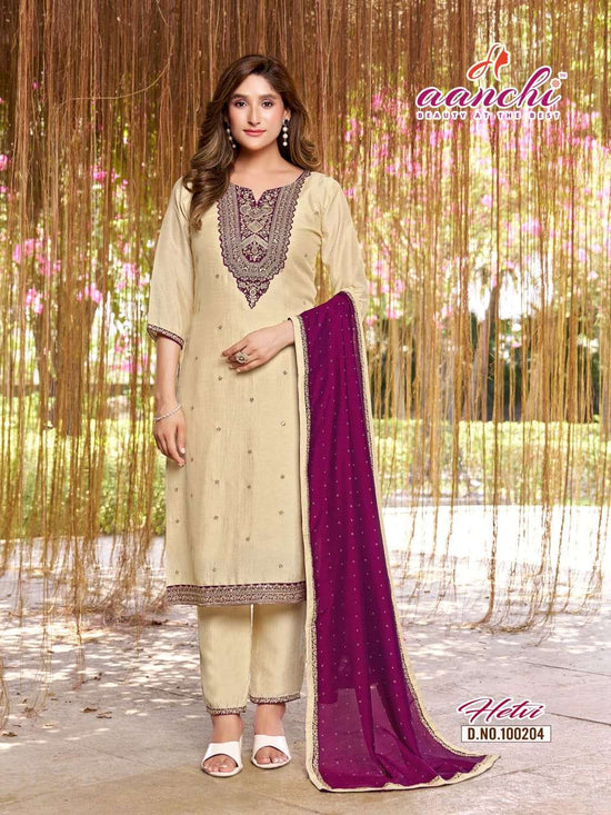 AANCHI HETVI Vichitra Silk Stitched Dress Set - Amrah Wholesale