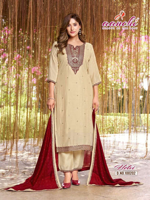 AANCHI HETVI Vichitra Silk Stitched Dress Set - Amrah Wholesale