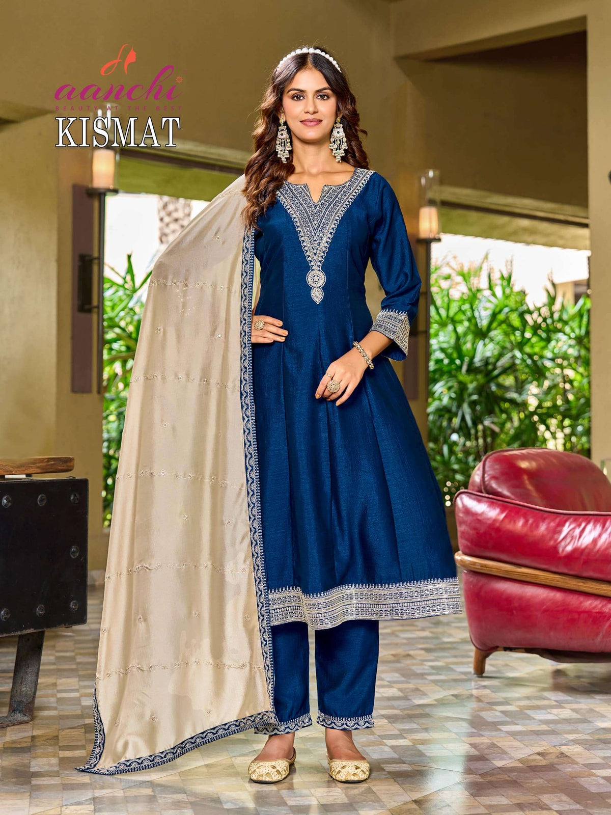 AANCHI KISMAT NX Vichitra Silk Readymade Salwar Suit Set