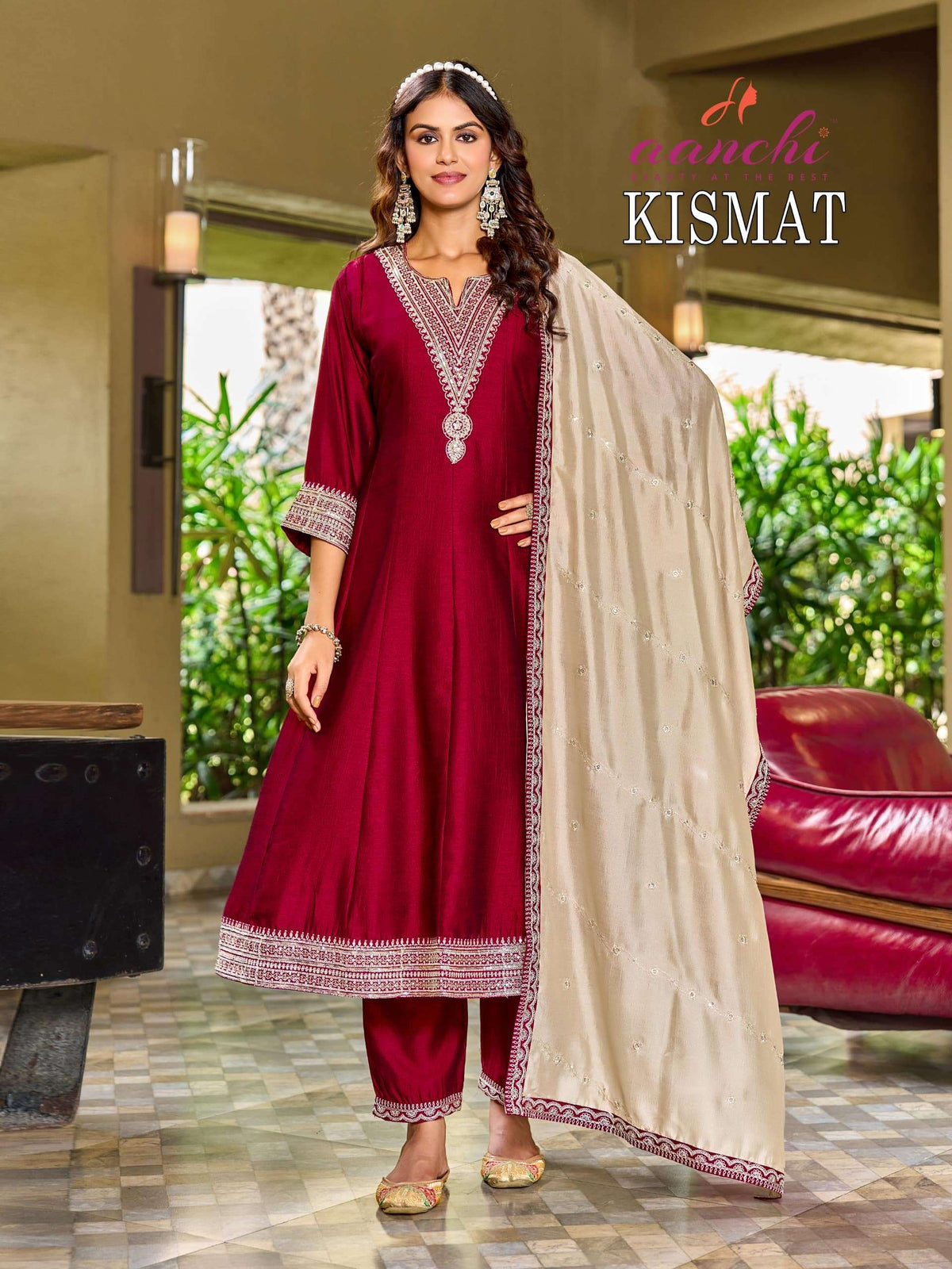 AANCHI KISMAT NX Vichitra Silk Readymade Salwar Suit Set