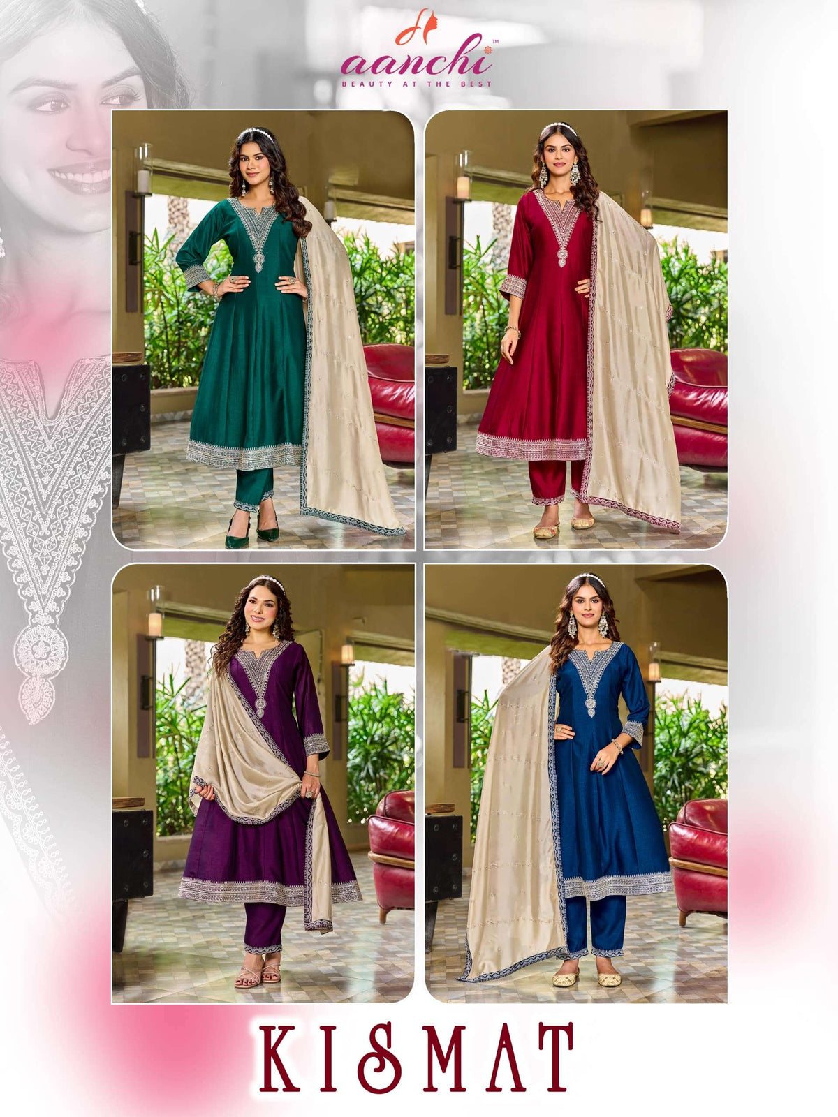 AANCHI KISMAT NX Vichitra Silk Readymade Salwar Suit Set