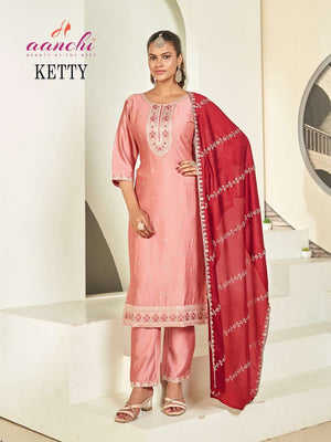 AANCHI KITTY Vichitra Silk Dress Material - Amrah Wholesale
