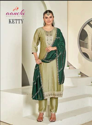 AANCHI KITTY Vichitra Silk Dress Material - Amrah Wholesale