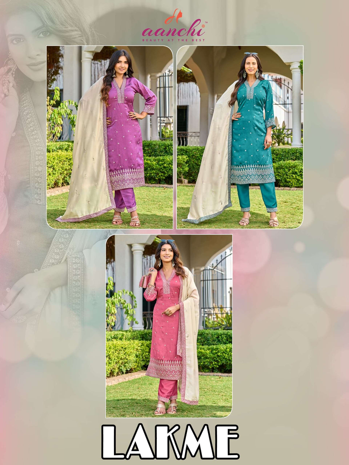 Aanchi Lakme Vichitra Silk Salwar Suit Set