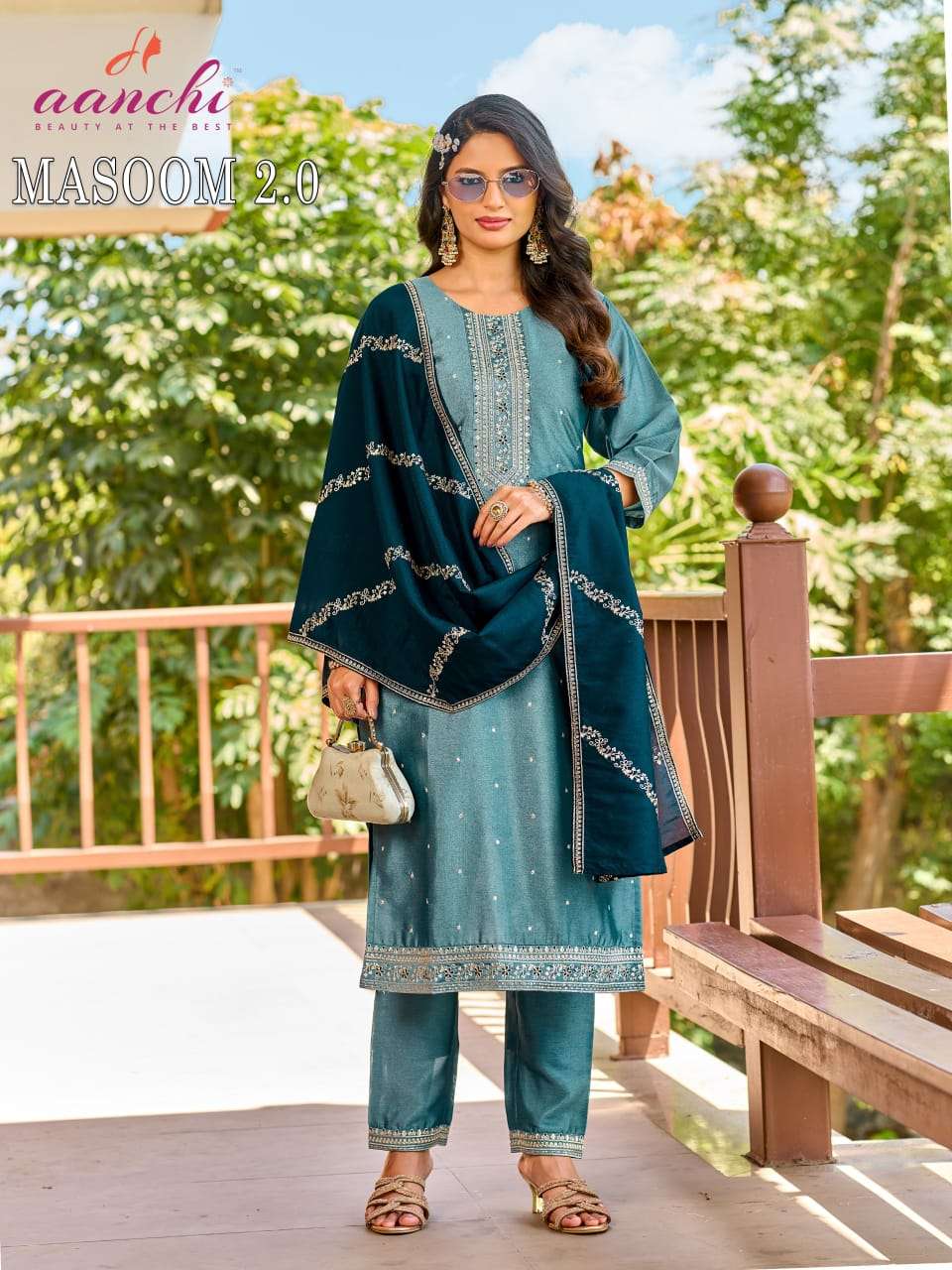 Aanchi Masoom Vol-2 Crystal Silk Punjabi Suit Set - Amrah Wholesale