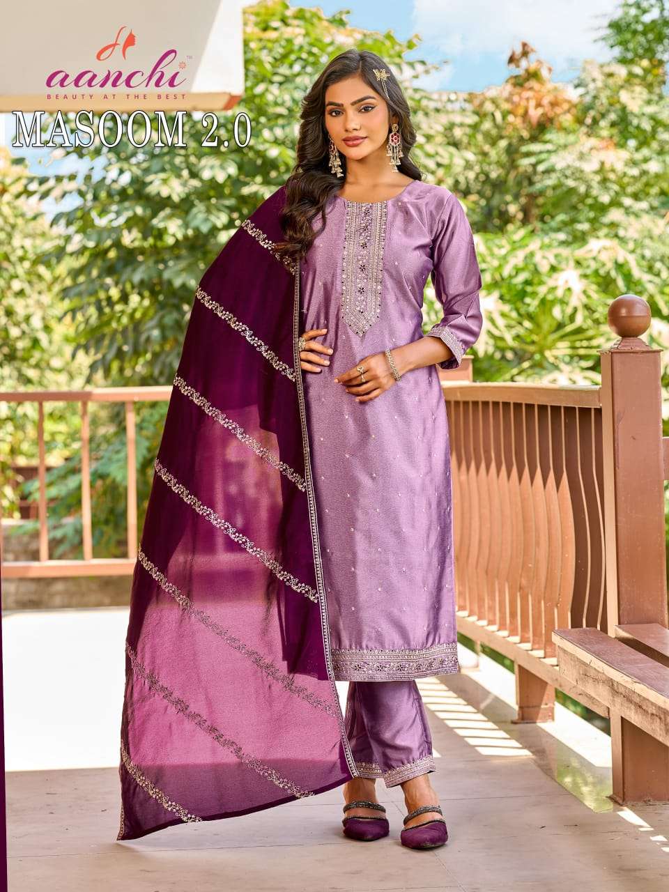 Aanchi Masoom Vol-2 Crystal Silk Punjabi Suit Set - Amrah Wholesale