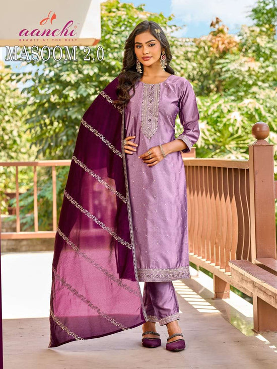 Aanchi Masoom Vol-2 Crystal Silk Punjabi Suit Set - Amrah Wholesale