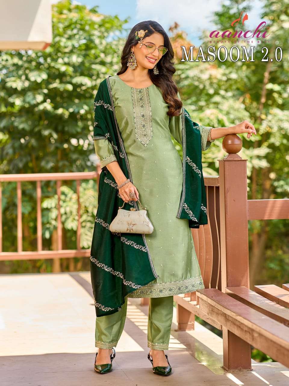 Aanchi Masoom Vol-2 Crystal Silk Punjabi Suit Set - Amrah Wholesale