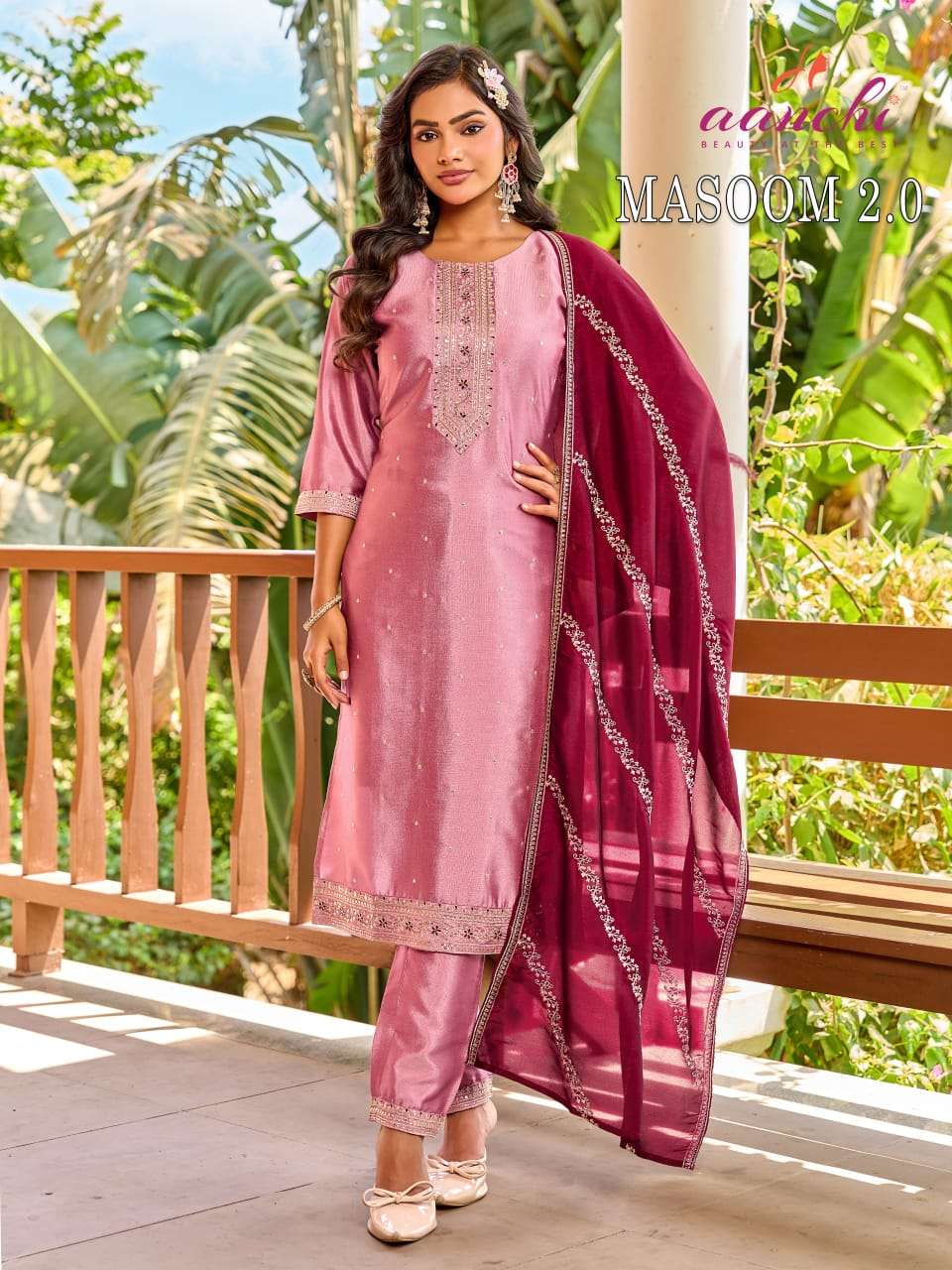 Aanchi Masoom Vol-2 Crystal Silk Punjabi Suit Set - Amrah Wholesale
