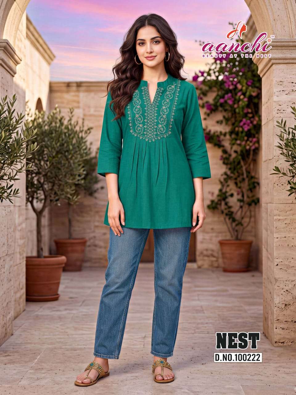 AANCHI NEST Vatican Printed Stitched Tunics