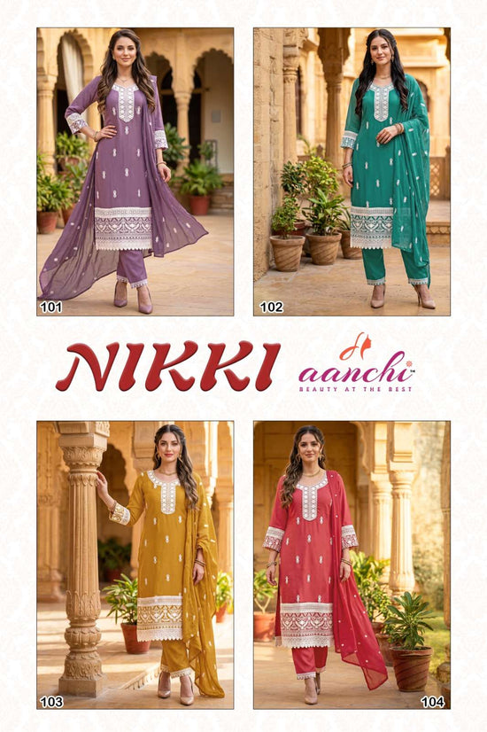 AANCHI NIKKI Organza Embroidered Punjabi Suit Set