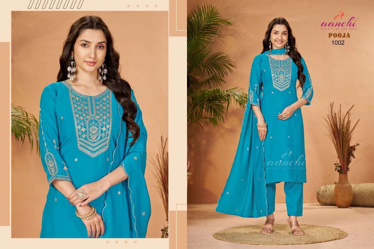 AANCHI POOJA Roman Silk Salwar Suit Set - Amrah Wholesale