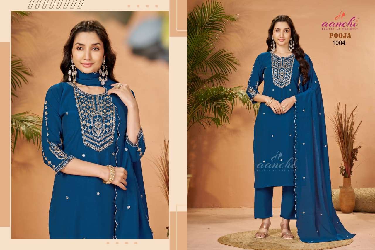 AANCHI POOJA Roman Silk Salwar Suit Set - Amrah Wholesale