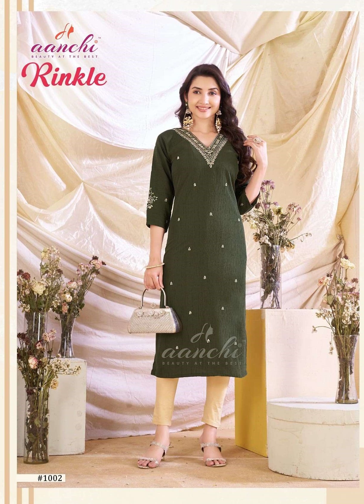 Aanchi Rinkle Fancy Kurti Set