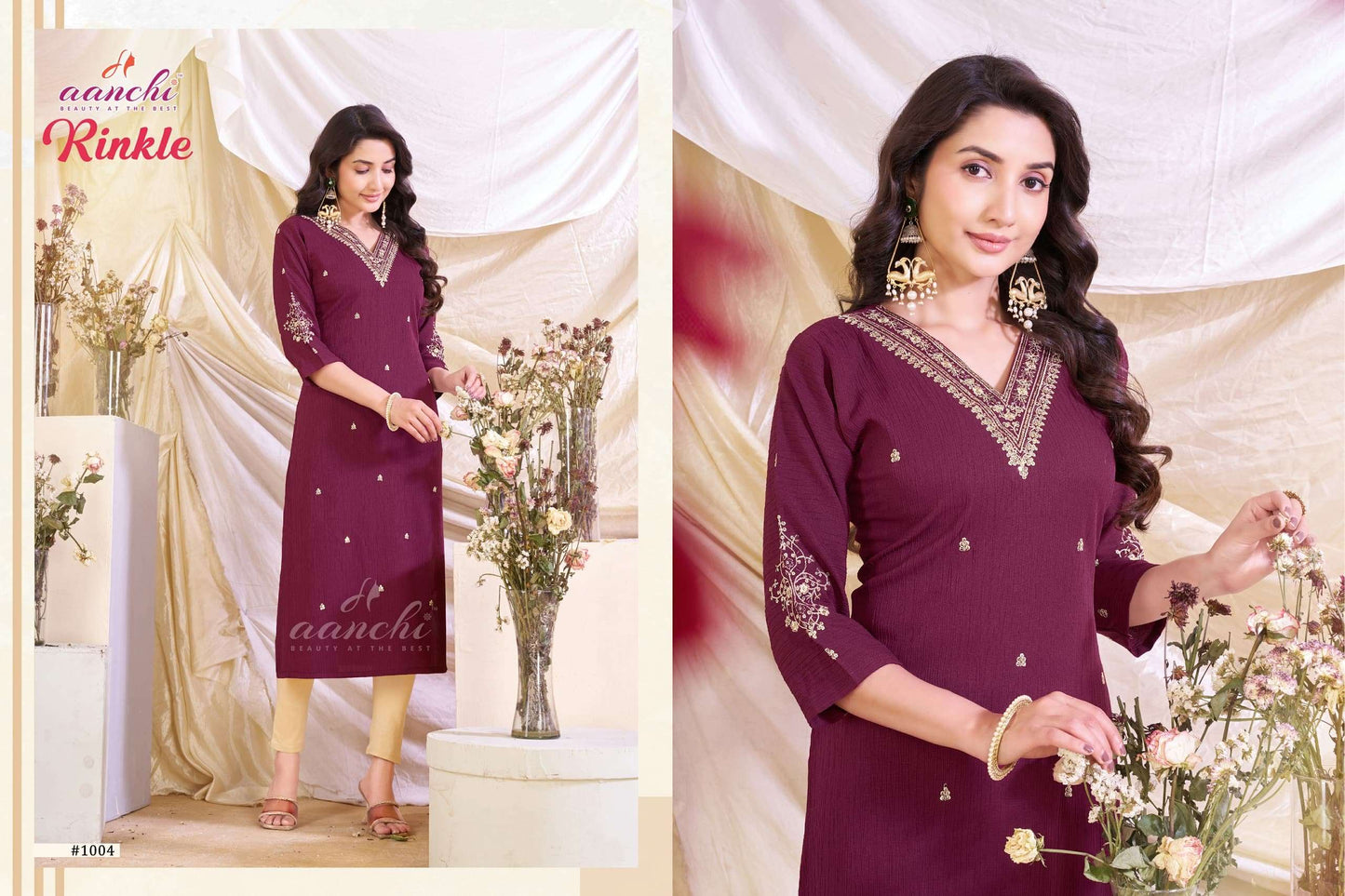Aanchi Rinkle Fancy Kurti Set