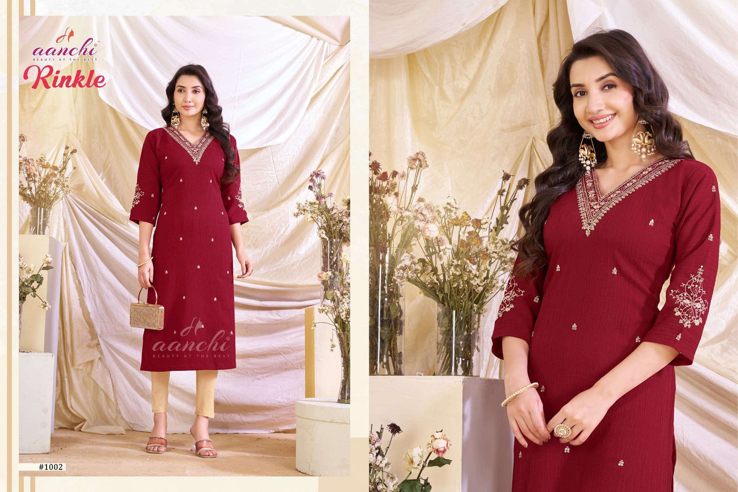 Aanchi Rinkle Fancy Kurti Set