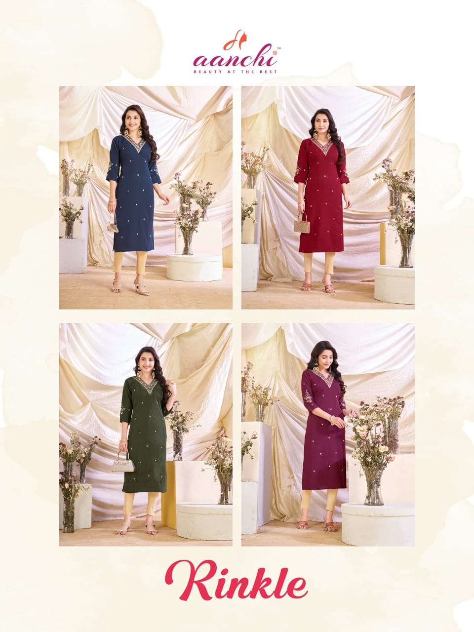 Aanchi Rinkle Fancy Kurti Set