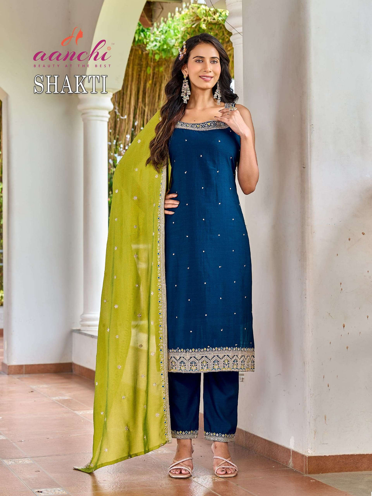 Aanchi Shakti Vichitra Silk Premium Stitched Suit Set