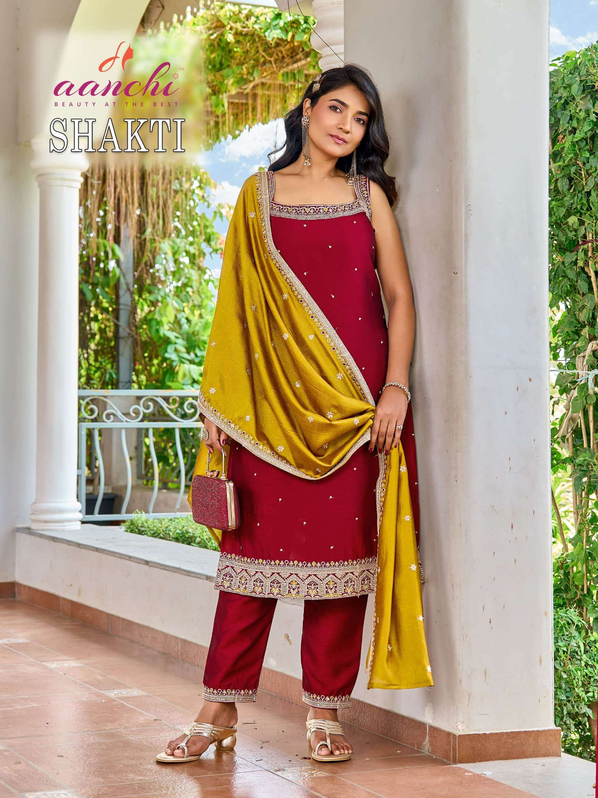 Aanchi Shakti Vichitra Silk Premium Stitched Suit Set
