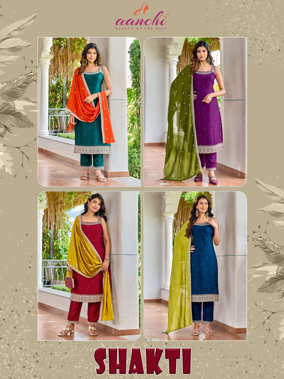 Aanchi Shakti Vichitra Silk Premium Stitched Suit Set