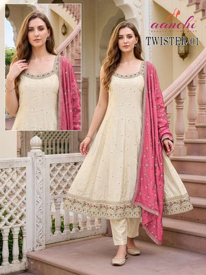 Aanchi Twister NX Vichitra Silk Ready To Wear Salwar Suit